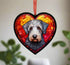 Bedlington Terrier Stained Glass Effect Heart Suncatcher